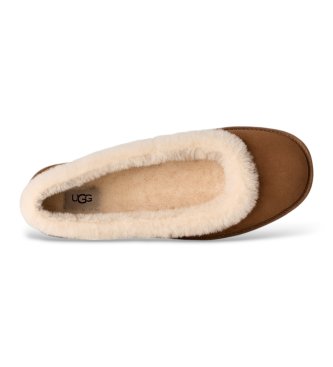 UGG Zora Mary Jane babyskoletter i skind, kastanjebrun