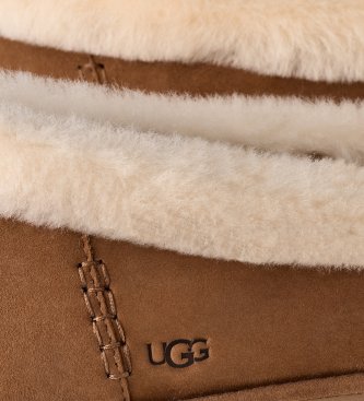 UGG Zora Mary Jane babyskoletter i skind, kastanjebrun
