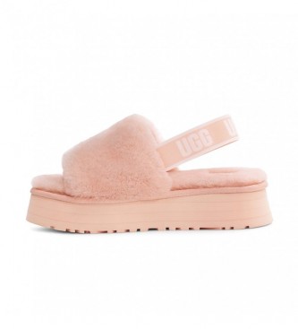 UGG Disco Slide pink leather slippers