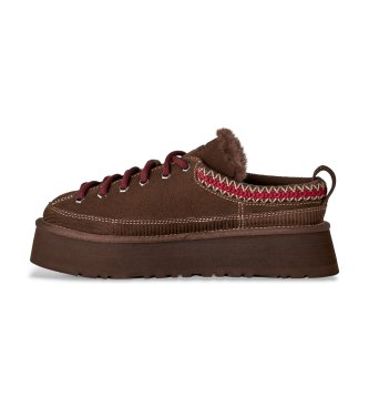 UGG Sapatilhas de pele Heritage Lace-Up castanho escuro