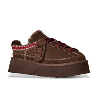 UGG Sapatilhas de pele Heritage Lace-Up castanho escuro