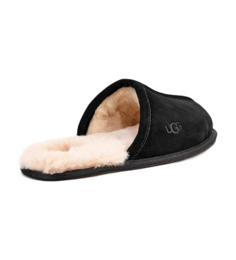 UGG Leather Scuff Slippers black