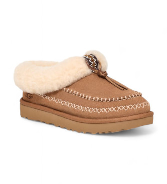 UGG Skórzane kapcie Tasman Alpine brązowe