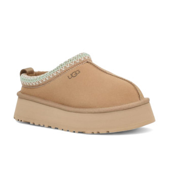 UGG Braune Tazz-Lederpantoffeln