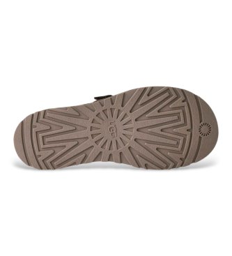 UGG GoldenGaze Toe Post Sandales en cuir marron