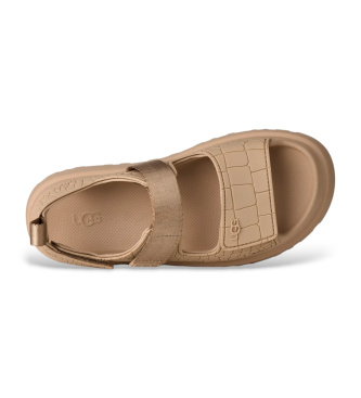 UGG GoldenGlow Sandales en cuir beige gaufr�