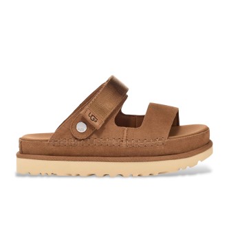 UGG Goldenstar Glide Sandalen aus braunem Leder