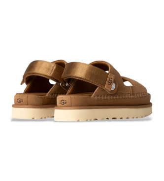 UGG Goldenstar Glide Sandalen aus braunem Leder
