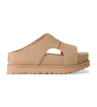 UGG Sandalias de piel Goldenstar Hi Cutout Slide beige