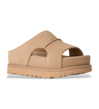 UGG Sandalias de piel Goldenstar Hi Cutout Slide beige