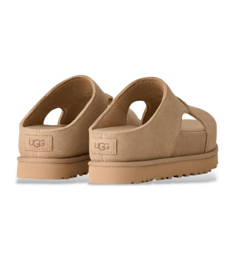 UGG Sandalias de piel Goldenstar Hi Cutout Slide beige