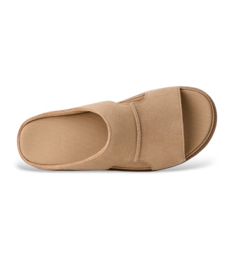 UGG Sandalias de piel Goldenstar Hi Cutout Slide beige
