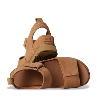 UGG Goldenstar Hi braune Ledersandalen