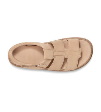 UGG Goldenstar-sandaler med ljusbruna lderremmar