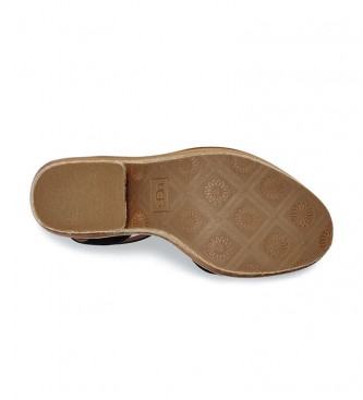 UGG Black leather sandals Laynce -Heel height: 10,16 cm