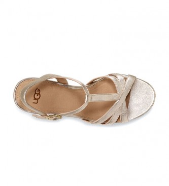 begin strijd actie UGG Melissa Metallic gold leather sandals -Height wedge: 9,2 cm - ESD Store  fashion, footwear and accessories - best brands shoes and designer shoes
