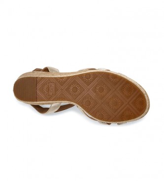 UGG Melissa Metallic guld lder sandaler -Hjde: 9.2 cm