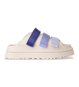 UGG Sandales GoldenGlow en cuir blanc et bleu