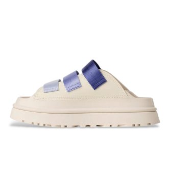 UGG Sandales GoldenGlow en cuir blanc et bleu