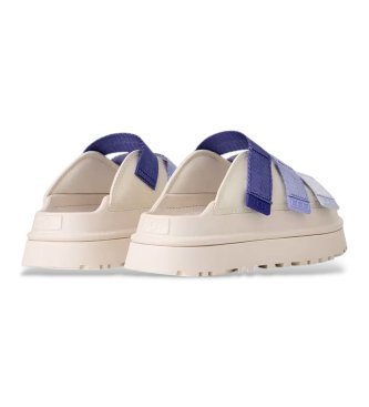 UGG Sandales GoldenGlow en cuir blanc et bleu