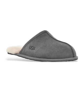 UGG Graue Scuff-Slipper aus Leder