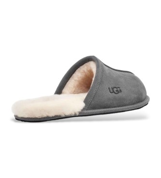 UGG Graue Scuff-Slipper aus Leder