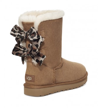UGG Bailey Bow Velvet Leopard Leopard Leather Boots