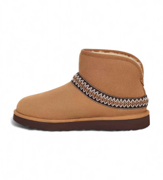 UGG Klasyczne skórzane botki Mini Crescent w kolorze brązowym