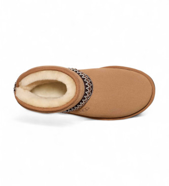 UGG Klassische Mini Crescent Lederstiefeletten braun