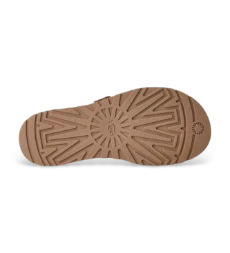 UGG GoldenGaze Toe Post Brown Leather Sandals