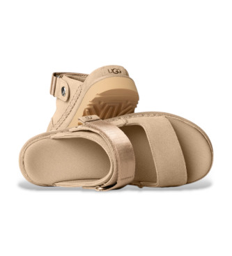 UGG Beżowe skórzane sandały Goldenstar Glide