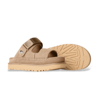 UGG Beżowe skórzane sandały Goldenstar Glide