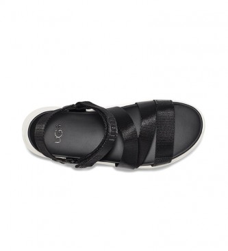 UGG La Shores zwarte lederen sandalen -Hoogte voetplaat: 5,5cm