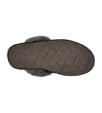 UGG Pantofole homewear Scuffette II in pelle grigia e nera
