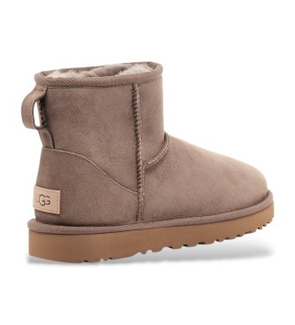 UGG Classic Mini II Stiefeletten aus Leder in Taupe