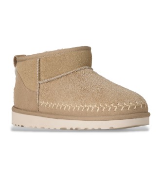UGG Botines de Piel Classic Ultra Mini Biarritz beige