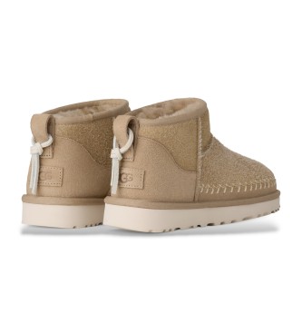 UGG Botines de Piel Classic Ultra Mini Biarritz beige
