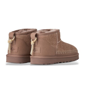 UGG Botines de Piel Classic Ultra Mini Biarritz marrn