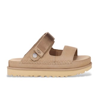 UGG Beżowe skórzane sandały Goldenstar Glide