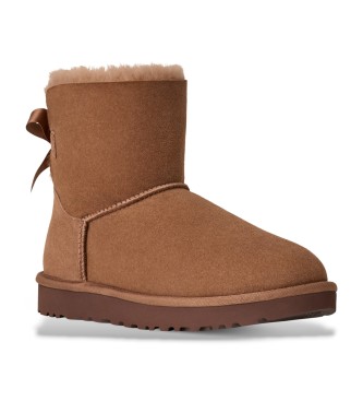 UGG Botines de PIel Mini Bailey Bow II marrn