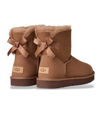 UGG Botines de PIel Mini Bailey Bow II marrn