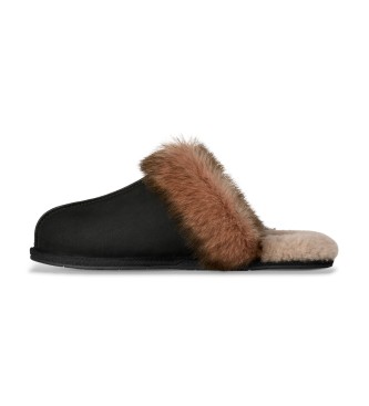 UGG Scuffette Nubuk-Lederhausschuhe schwarz