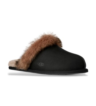 UGG Scuffette Nubuk-Lederhausschuhe schwarz