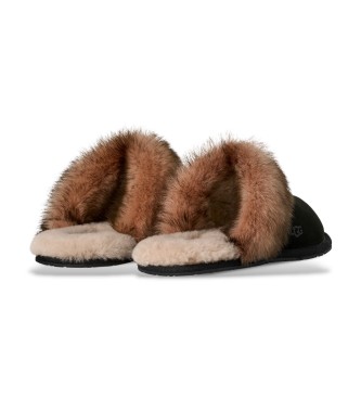 UGG Scuffette Nubuk-Lederhausschuhe schwarz