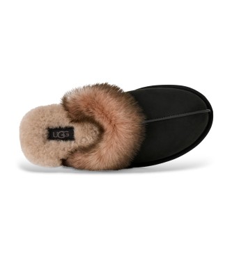 UGG Scuffette Nubuk-Lederhausschuhe schwarz