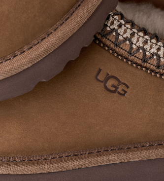 UGG Tasman Nubuck Hausschuhe aus Leder, dunkelbraun