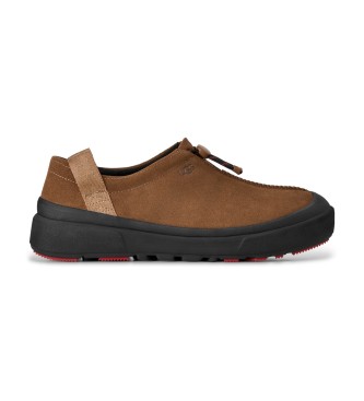 UGG Dark Brown Outpost Tasman Leather Slippers