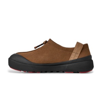 UGG Dark Brown Outpost Tasman Leather Slippers