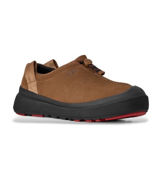 UGG Dark Brown Outpost Tasman Leather Slippers