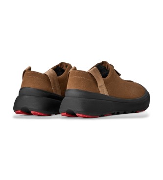 UGG Dark Brown Outpost Tasman Leather Slippers